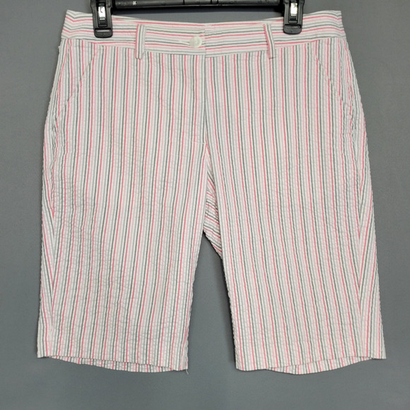 Greg Norman Pants - Greg Norman Shorts Womens 6 Seersucker Bermuda Preppy Golf Summer Lightweight